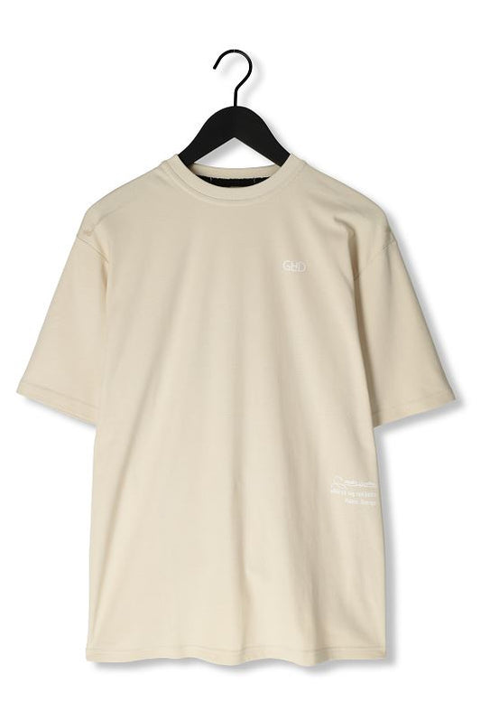 T-shirt beige met rug bedrukking
