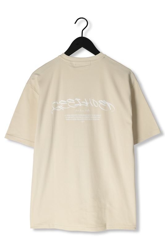 T-shirt beige met rug bedrukking